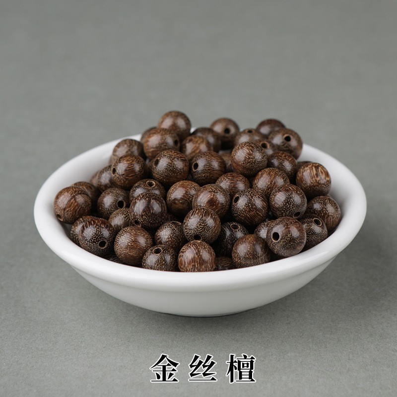 天然小叶紫檀吐丝绿檀散珠老山檀手串金丝檀实木质文玩配配件珠子|undefined