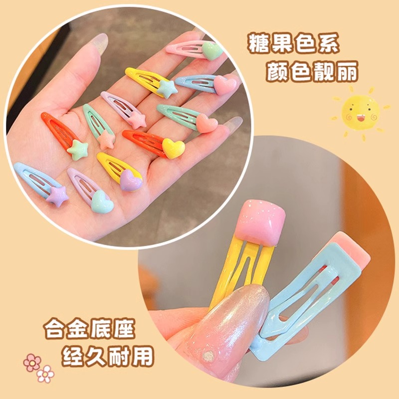 Niños clips de cabello de color lindos clips de cabello de pestaña de lado pequeño clips de cabello bebé no daña tarjeta de cabello