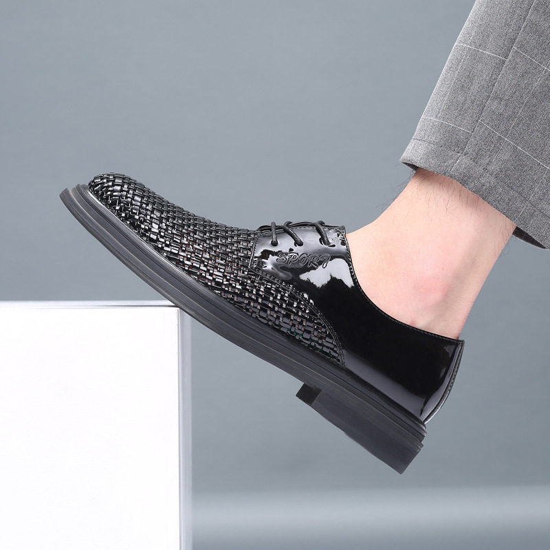 Sandalias de hombre de verano hombre tejido a mano transpirable ropa de negocios casual zapatos de cuero zapatos de hombre zapatos gruesos