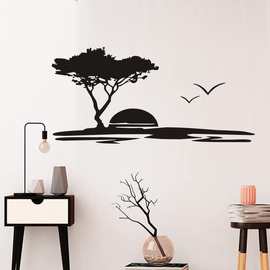 新款创意大树小鸟朝阳精雕客厅沙发背景墙装饰墙贴壁画HZ028