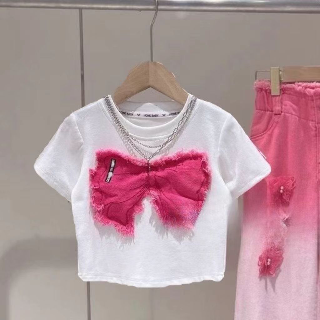 화이트 패치워크 반소매