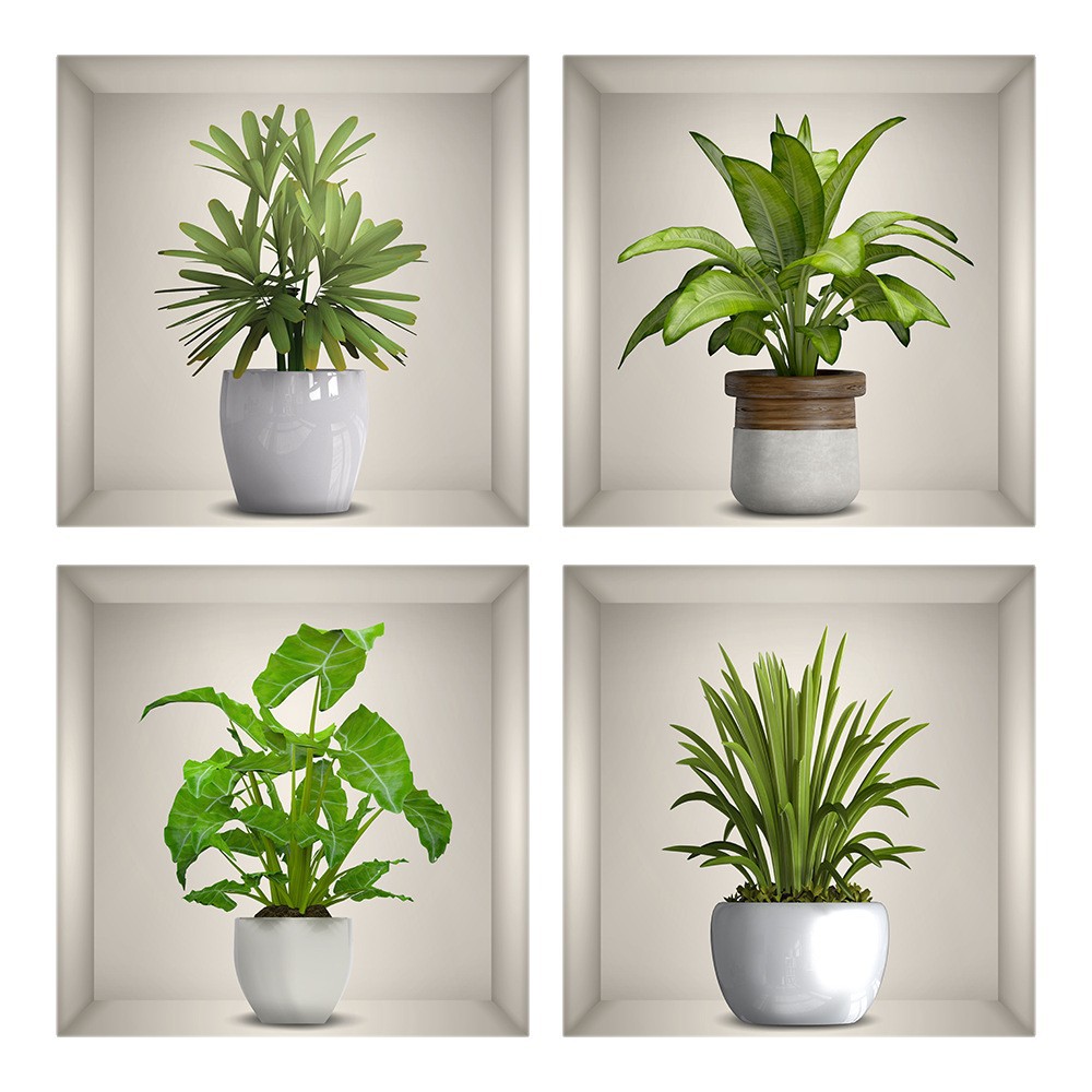 3d väggdekaler grön växt för vardagsrumsdekoration_voghion.com