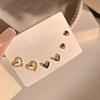 Set, cute advanced small earrings, simple and elegant design, high-quality style