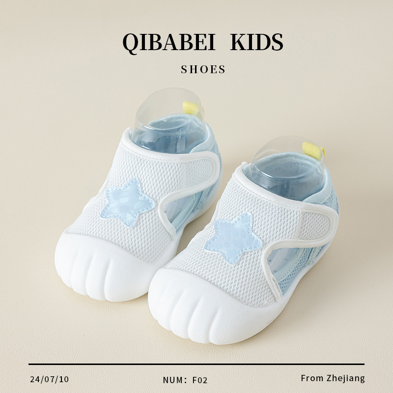 Qibabei Toddler Shoes, Kidsren's Baby Sandals, Non-Slip Summer Baby Shoes, Soft Soles, Breathable Toe Caps for Boys and Girls