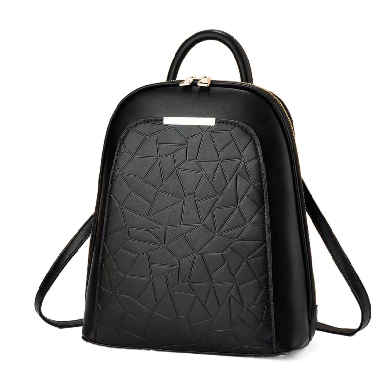 Bolso de Mujer Estilo Coreano de Taizhou, Bolso de Color Sólido con Relieve, Bolso de Hombro, Mochila de Doble Hombro, Bolso Escolar de Moda a Cuadros, Fabricante