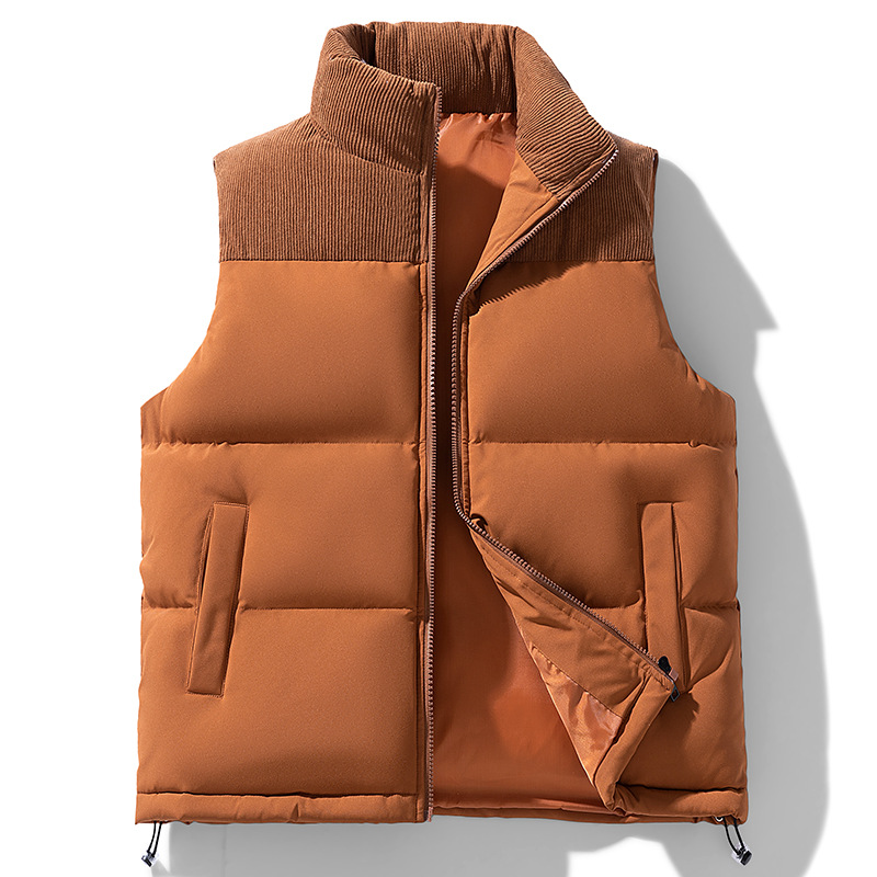 Invierno chaleco de algodón de pluma para hombres otoño y invierno nuevo tipo de chaleco de algodón de cuello vertical chaleco de calentamiento chaleco de cordillero hombro para hombres image 11