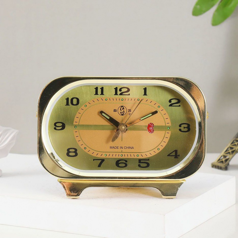 Mecánicos mecánicos de pollo para comer arroz reloj despertador retro nostálgico antiguo metal creativo dormitorio de estudiantes