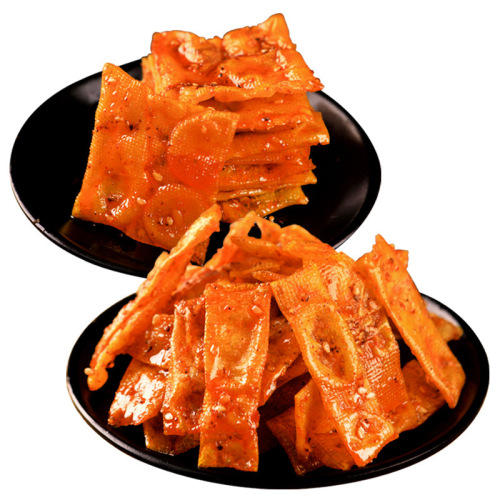 Hunan Specialty Bubble Dry Spicy Strips, Nostalgic Chili Spiced Snack, Dry Bean Snack, Tofu Skin Snack, Pingjiang Sauce Dry