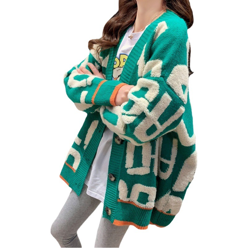 Grueso suéter cardigan mujeres Otoño e Invierno 2023 estilo coreano nuevo estilo occidental desgaste exterior flojo perezoso estilo abrigo de punto