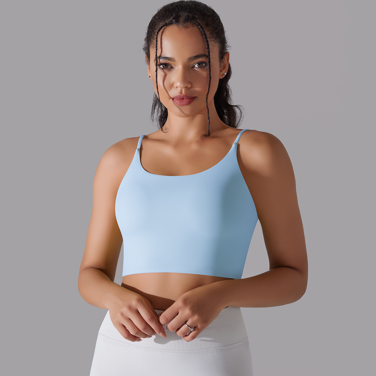 Simple Style Solid Color Nylon Cotton Blend U Neck Active Tops Vest display picture 3
