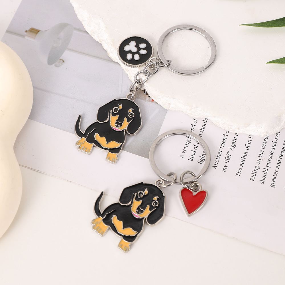 18g Weight Slip-on Clasp Closure Type Keychain Classification 1 Piece Quantity Daily Occasion Zinc alloy Material Letter, Dog, Heart Shape Pattern Unisex Gender Cute Style 1 Piece Cute Letter Dog Heart Shape Zinc Alloy Unisex Slip-on Keychain 3