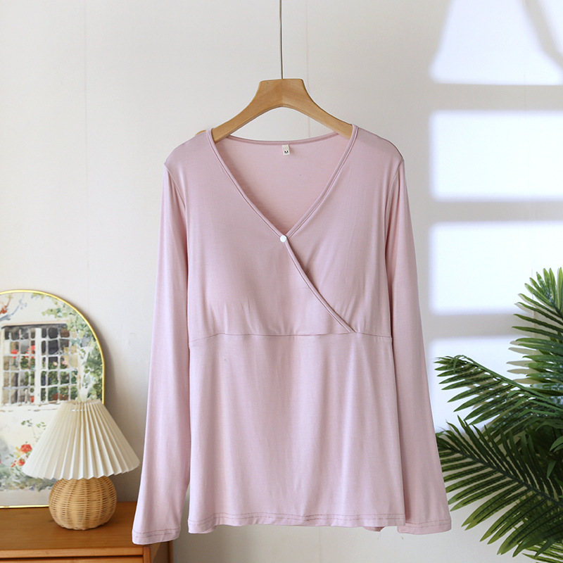 스모크 파우더 패딩 히든 버튼 탑