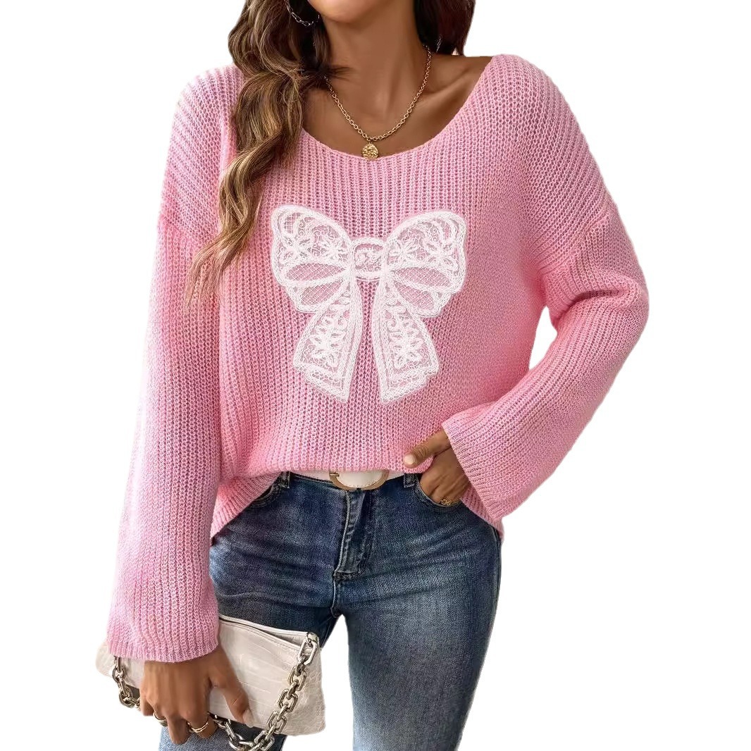 Damenbekleidung Damen Pullover Pullover eine Schulter schulterfrei Trompetenärmel Pullover_voghion.com