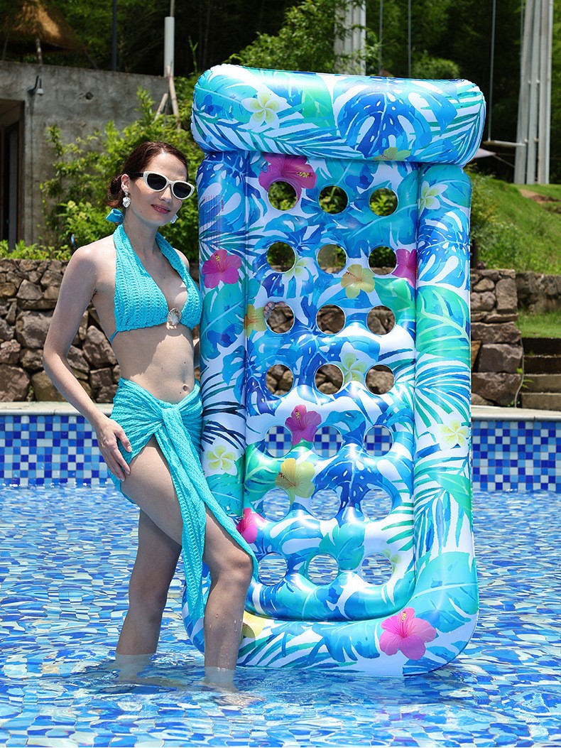Transfronterizo spot piscina inflable flotante fila plegable agujero redondo al aire libre cama flotante para adultos y niños colchones flotantes al por mayor