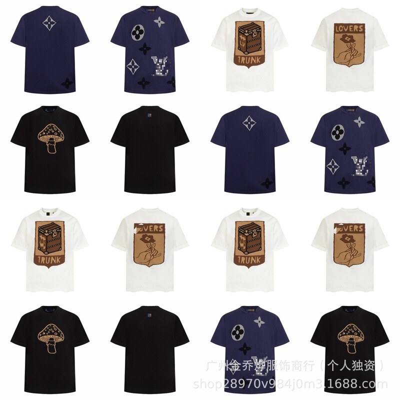 Cross-Border Trade High-Quality New Style Mushroom Letter Jacquard Round Neck Fashionable Versatile Wool Sweater Knit Short Sleeve