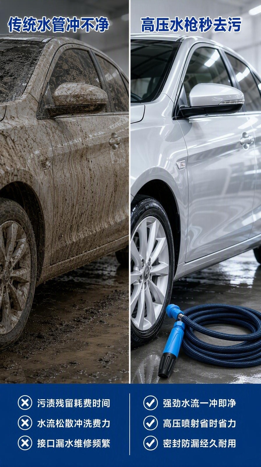 Cross-border car wash water gun, high-pressure magic tool, anti-tangle hose, powerful spray gun nozzle, for washing and watering flowers, explosion-proof hose