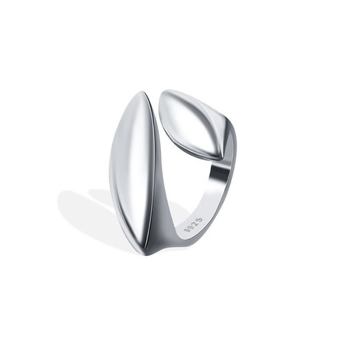 European and American minimalist irregular ring for women INS cold style design geometric special shape high-end open ring