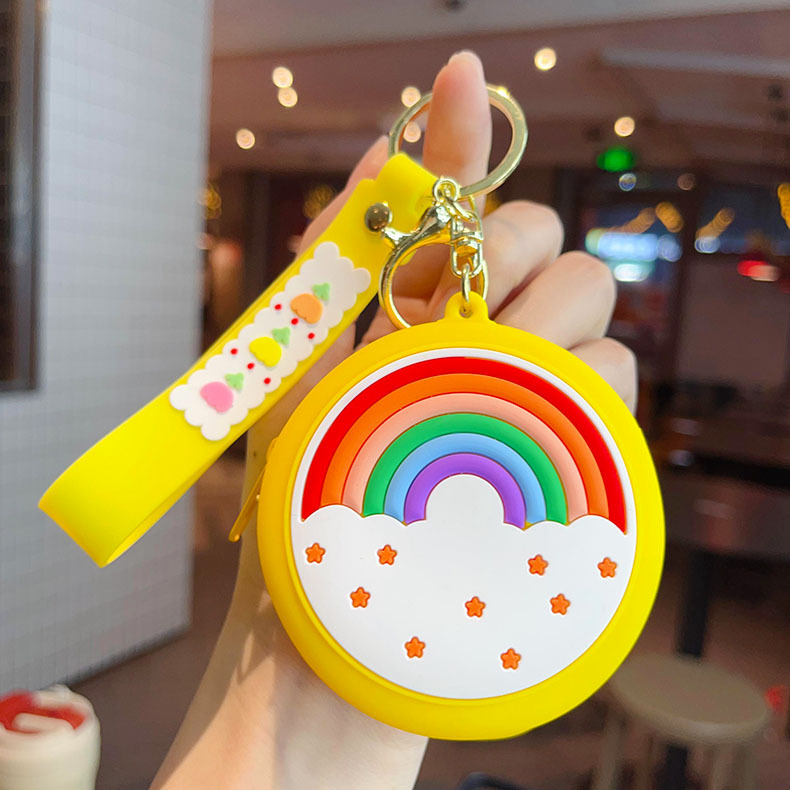 무지개 동전 지갑-노란색