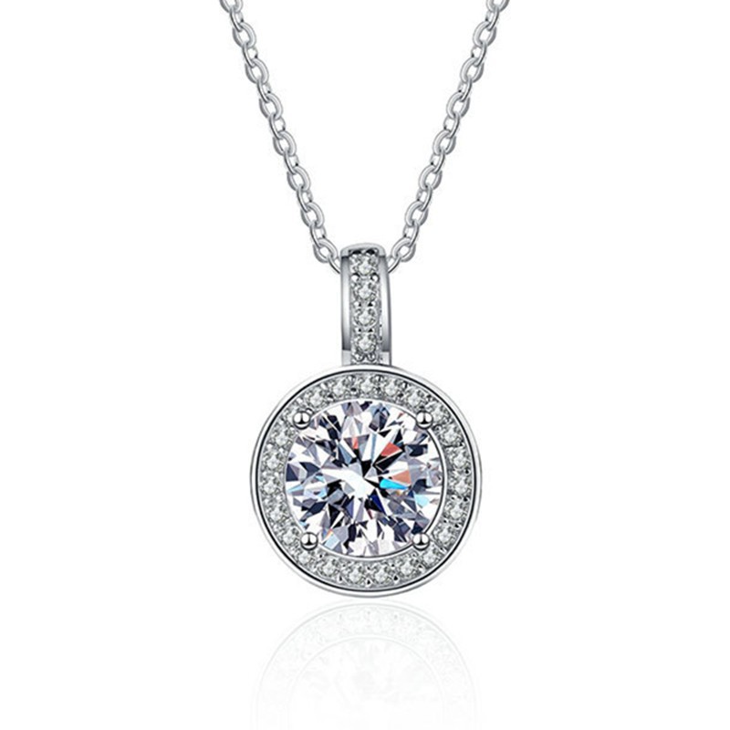 Collier avec pendentif rond en forme de sac de 2 carats X57 [avec chaîne]