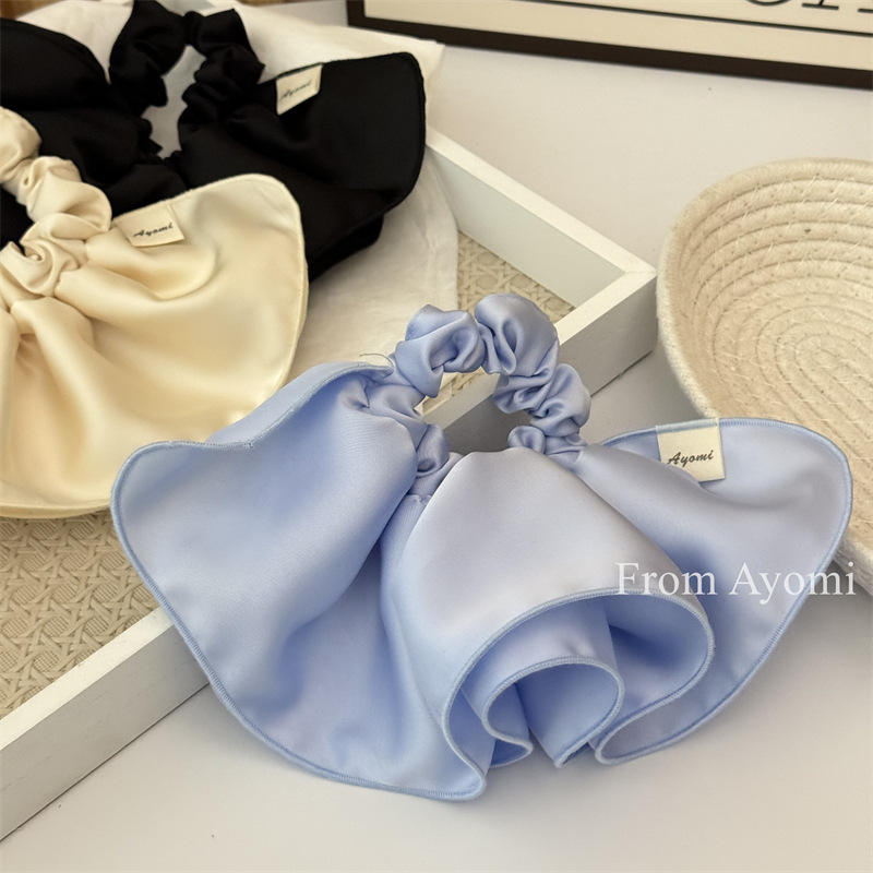 Coletero scrunchie de satén estilo coreano para coleta de pelo_voghion.com