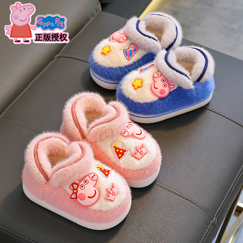 Piggy Page bolsas de invierno para niños, zapatos de talón de algodón para niños y niñas, calentamiento y peluche, botas de algodón para bebés pequeños