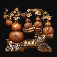 Five Fortune Door Gourd Ornament Wooden Home Living Room Entrance Home Decor Resin Craft Bar Opening Gift