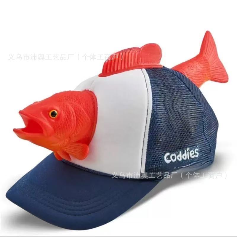 国境を越えた新しい魚の帽子、釣り愛好家専用の屋外動物の形をしたパーソナライズされた帽子|undefined