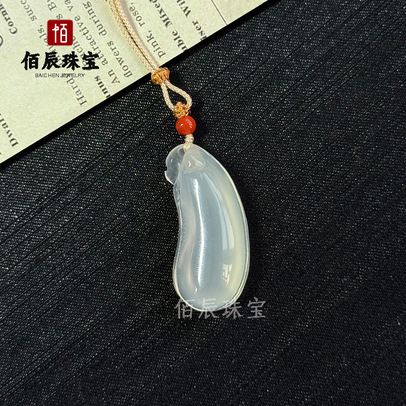 ホワイトカルセドニーペンダントハイアイスダブル貔貅安全バックル観音仏ひょうたん縁起の良い雲ロックペンダント瑪瑙翡翠ジュエリー