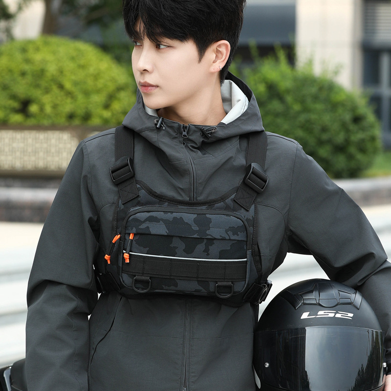 Tactical Vest Bag Multi-Functional Outdoor Sports Camouflage Chest Bag Waist Bag Men and Women Travel Cycling Fishing Lure Backpack