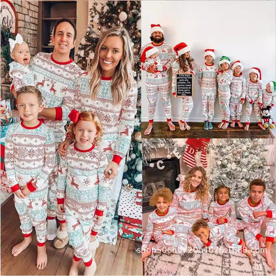 Amazon ebay2020 europeo y americano Navidad nuevo padre-niño desgaste casa traje Pijamas image 1