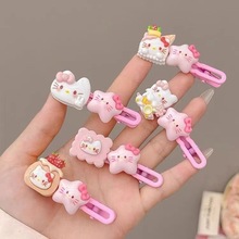 可爱Kitty发夹刘海侧边猫咪发饰头饰鸭嘴少女粉色食玩摆地摊一元