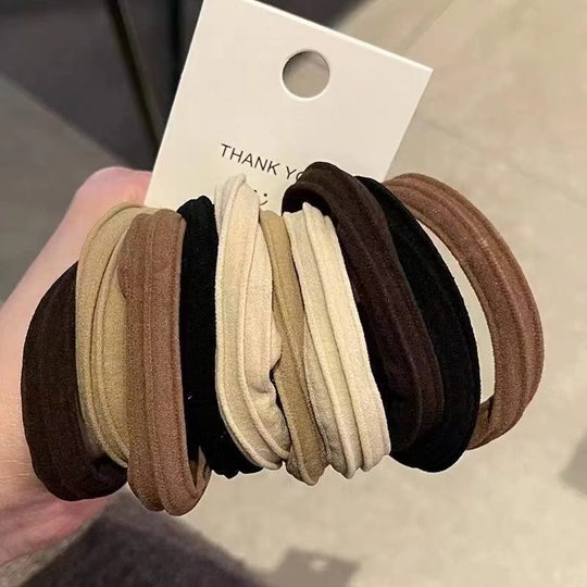 High Stretch Maillard Head Rope Hair Strap Rubber Band Durable High Ponytail Hair Band Simple Elegant Headwear Stall