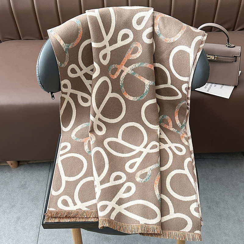 Bufandas coreanas de cachemira de dama 2025 pájaros con un bufón de aire acondicionado que se vuelve más grueso y cálido