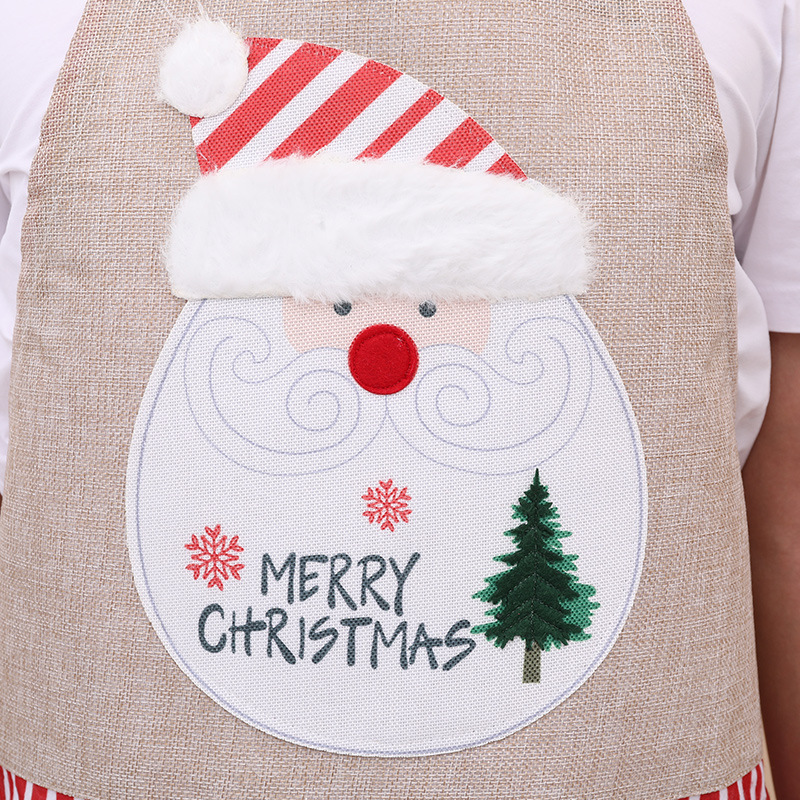 Cross-border Christmas decoration supplies kitchen decoration apron fabric restaurant atmosphere decoration cartoon old man linen