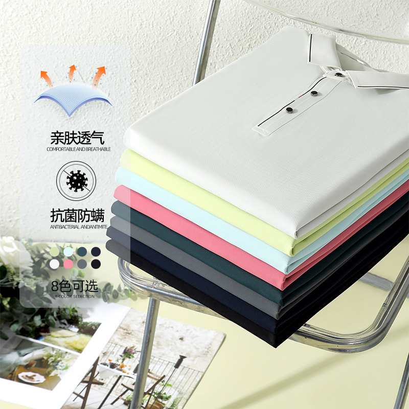 Nylon suave adhesivo sin costuras 5A tecnología antibacteriana Polo personalizado Oficina ropa de trabajo impreso logotipo bordado