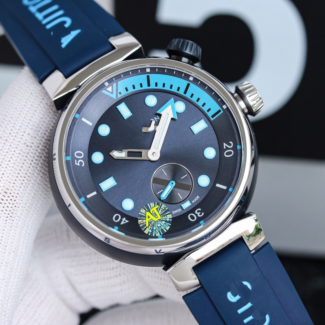 Full Network Hot Search Easy Fully Automatic Mechanical Men's Watch Luminous High-End Blue Rubber Strap Women's Watch