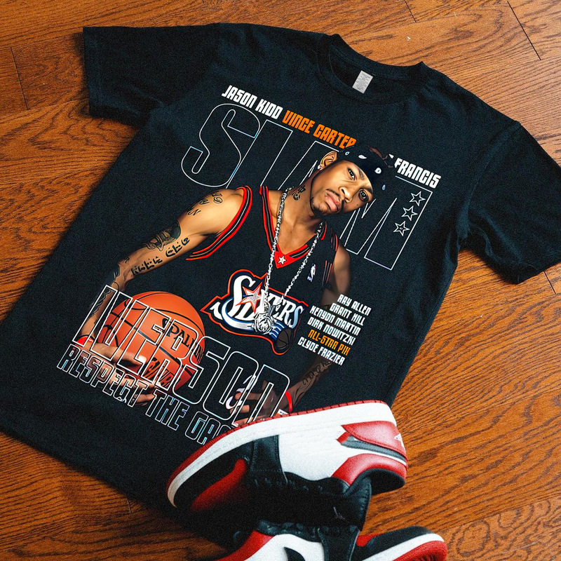 Export order, hundred-dollar quality, digital inkjet breathable, washable, non-fading Iverson basketball sports short sleeve