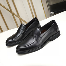 品牌同款男鞋新款透气男士牛皮皮鞋新郎婚鞋一脚蹬商务正装休闲鞋