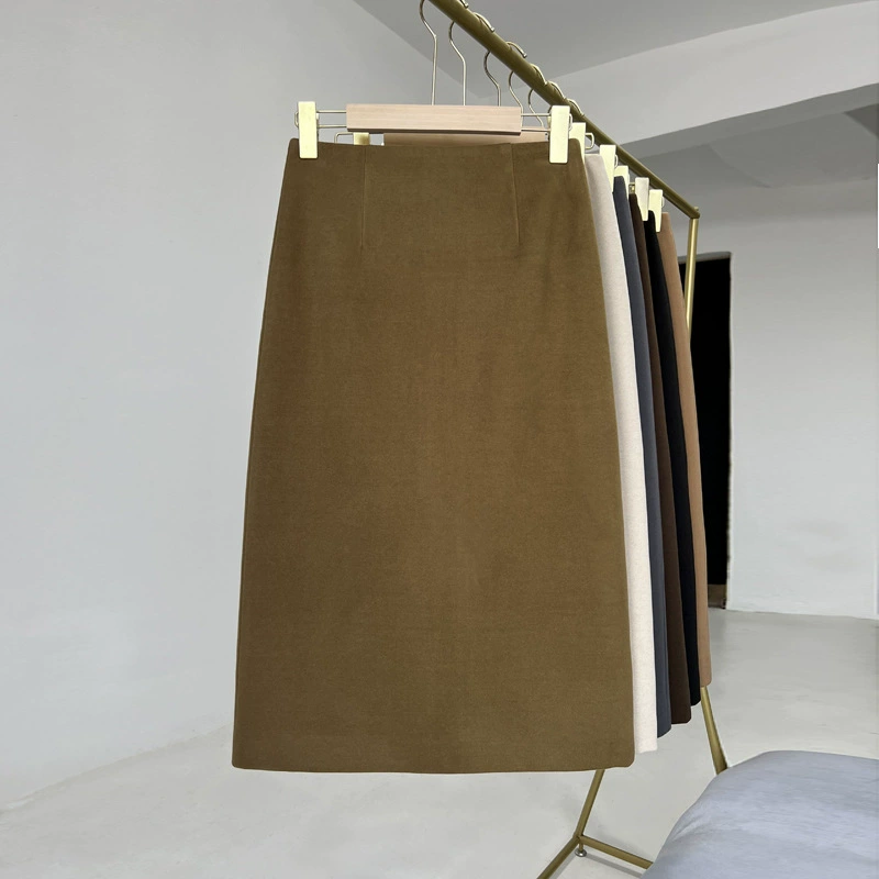 Осенние и зимние шерстяные юбки с бюстом модные носить с высокой талией