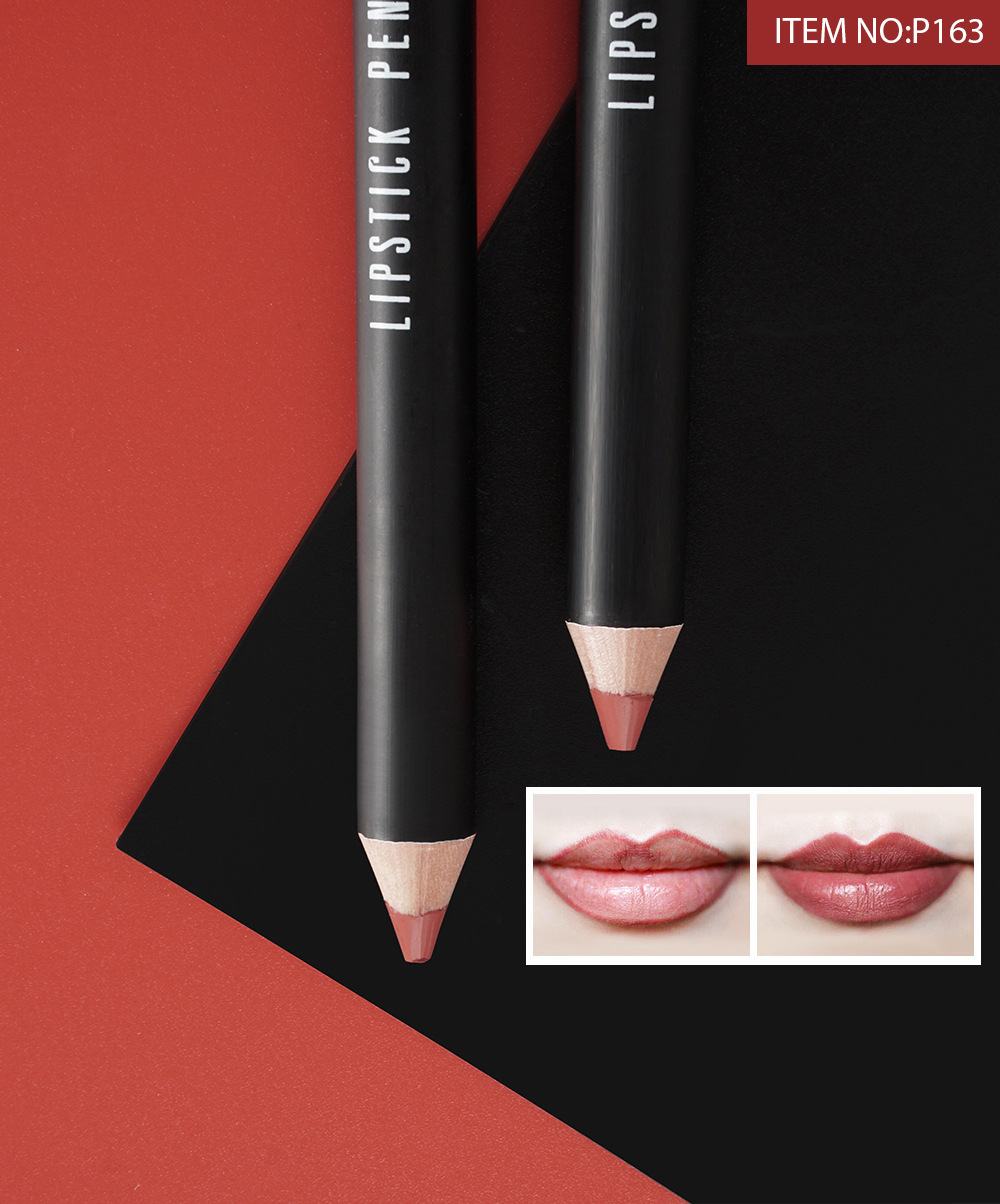 menow non-stick cup 12cm thick wooden stick lipstick matte hook Lip liner pen P163 with pen sharpener Item Picture