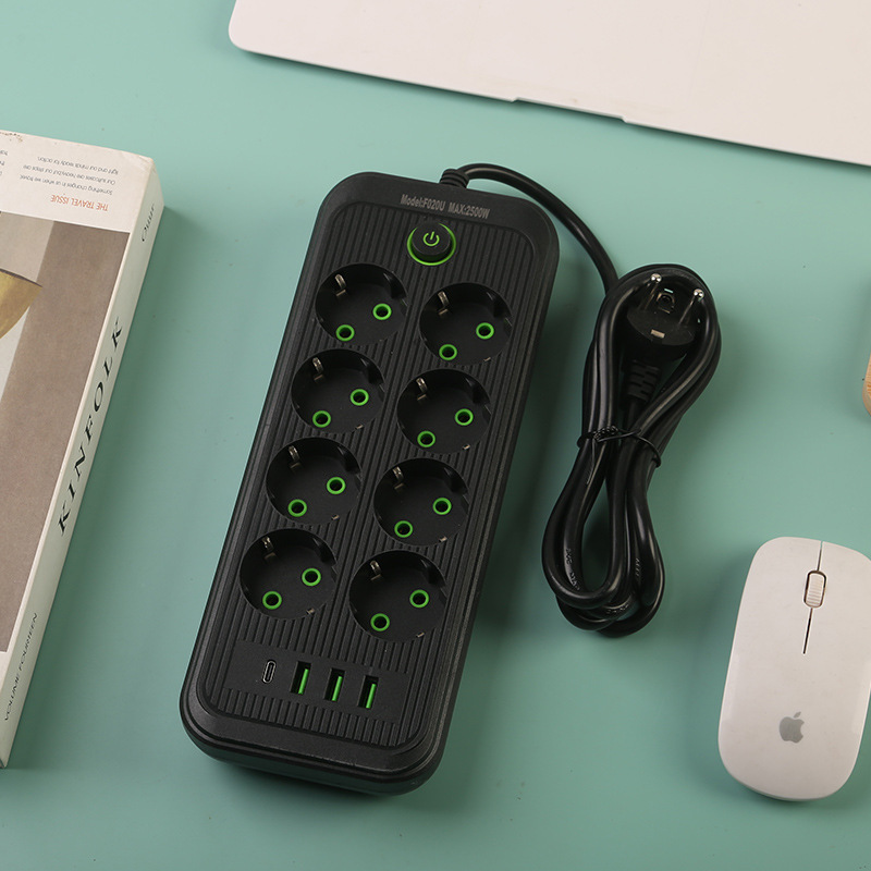 Estándar europeo de 8 bits conmutador monocrono mezclado 3USB + 1Type-C caja de color neutral