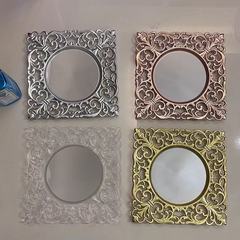 New mirror hollow cut plate, high-end fruit plate with floral edge, bottom European and American banquet plate mat, photography retro wedding plate