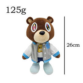 跨境新品Kanye teddy bear 侃爷同款泰迪熊毛绒玩具公仔玩偶