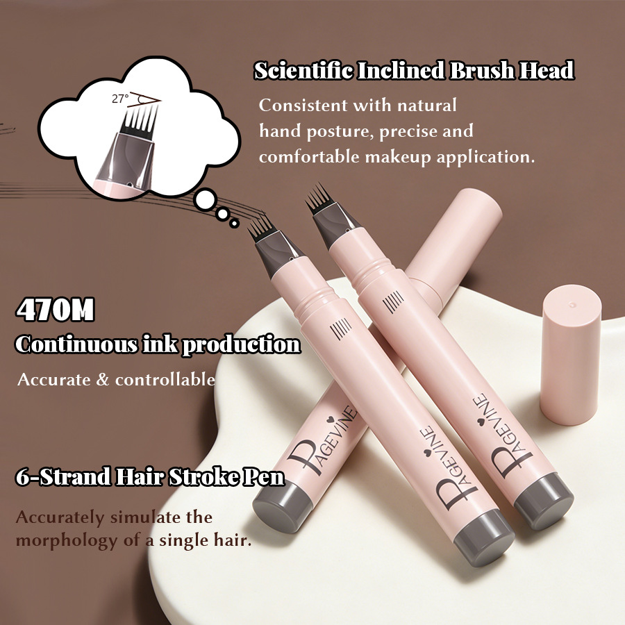 Cross-border PAGE VINE Natural Hexagonal Pen Waterproof Anti-Sudor Multi-Purpose Hairline Wild Eyelash Pen image 3