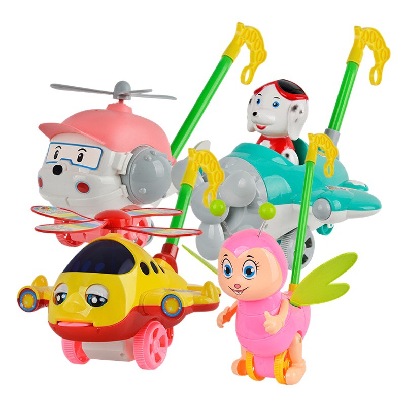 Carrito de juguete para bebés con forma de avión, empujar y aprender a caminar