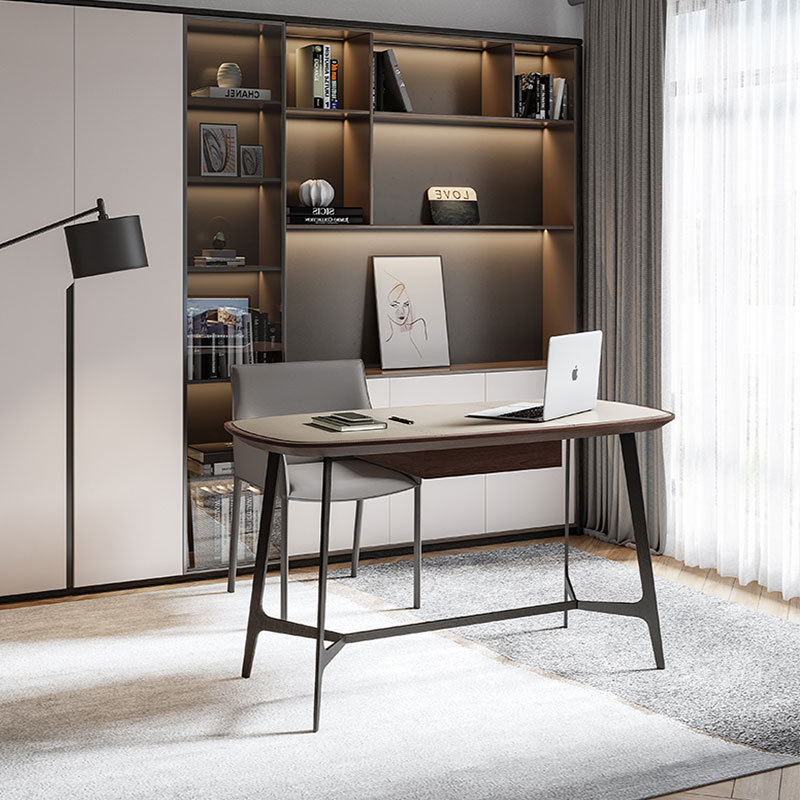 Homerious designer designer desk owner table saddle leather simple…
