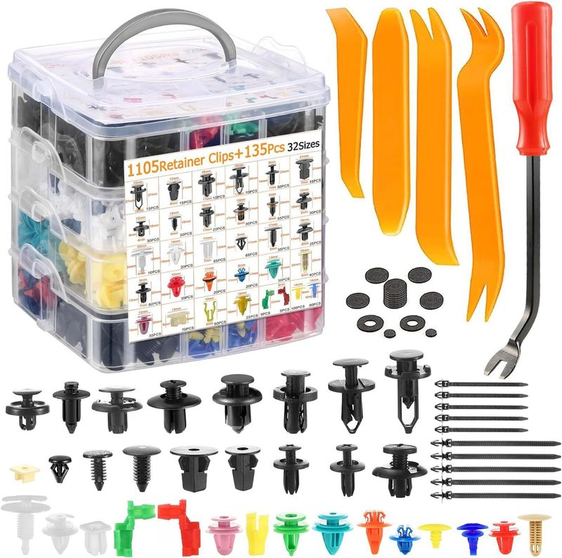 1240Pcs Boxed Clips, 32 Types of Car Bumper Fastener Kits Suitable for Toyota Universal Set 1240Pcs Boxed Clips, 32 Types of Car Bumper Fastener Kits Suitable for Toyota Universal Set