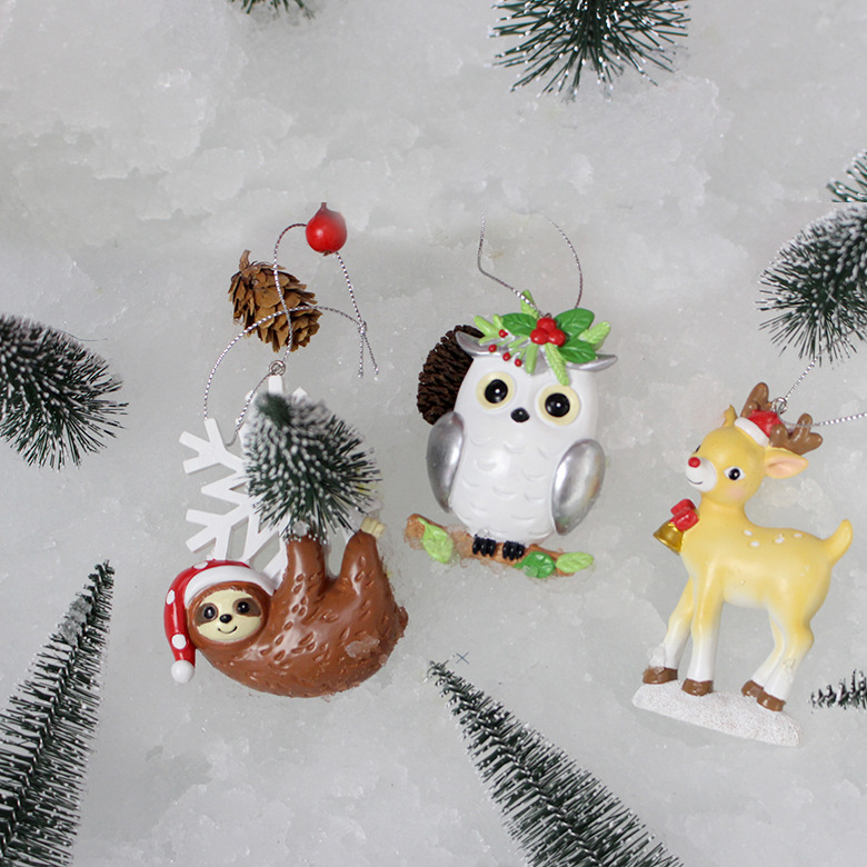  hot Christmas DIY Santa Claus elk decorative ornaments home resin crafts Christmas tree pendant