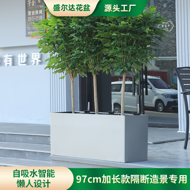 Lai Zhixiu caja de flores rectangular gran laqueado municipal calle comercial cuadrada caja de flores combinada al aire libre fábrica al por mayor