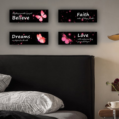 跨境蝴蝶Love Faith BelieveDreams臥室客廳牆面家居裝飾牆貼自粘